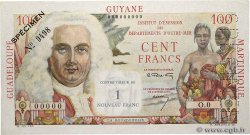 1 NF sur 100 Francs La Bourdonnais Spécimen FRENCH ANTILLES  1960 P.01s