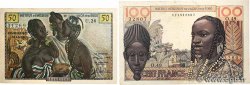 50 et 100 Francs Lot FRENCH WEST AFRICA  1956 P.45 et P.46