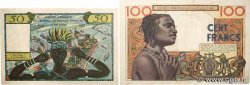 50 et 100 Francs Lot FRENCH WEST AFRICA  1956 P.45 et P.46 SS