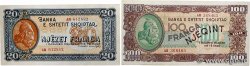 20 et 100 Franga Lot ALBANIEN  1945 P.16 et P.17