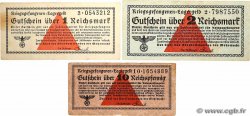 10 Reichspfennig, 1 et 2 Reichsmark Lot DEUTSCHLAND  1939 R.516, R.518 et R.519a