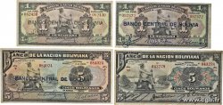 1 et 5 Bolivianos Lot BOLIVIE  1911 P.105a, 112 et P.113