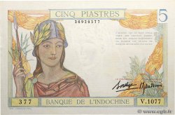 5 Piastres FRENCH INDOCHINA  1936 P.055b UNC-