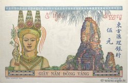 5 Piastres FRENCH INDOCHINA  1936 P.055b UNC-