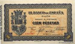 100 Pesetas ESPAÑA Gijon 1937 PS.580 SC+