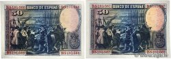 50 Pesetas Consécutifs SPAIN  1928 P.075b AU+