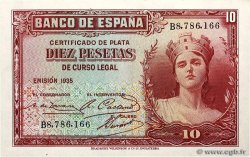10 Pesetas SPAIN  1935 P.086a UNC-