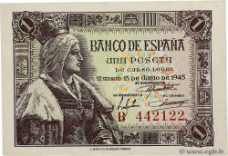 1 Peseta SPAIN  1945 P.128a UNC