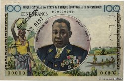 100 Francs Félix Éboué BCEAEC Spécimen AFRIQUE ÉQUATORIALE FRANÇAISE  1962 A.144aS