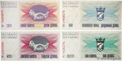 10 à 100 Dinara Lot BOSNIE HERZÉGOVINE  1992 P.010a à P.013a SPL