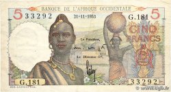 5 Francs AFRIQUE OCCIDENTALE FRANÇAISE (1895-1958)  1953 P.36