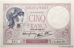 5 Francs FEMME CASQUÉE modifié FRANCE  1939 F.04.11