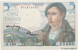 5 Francs BERGER Fauté FRANCE  1947 F.05.07 AU