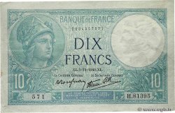 10 Francs MINERVE modifié FRANCE  1940 F.07.23