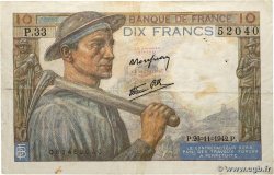 10 Francs MINEUR FRANCE  1942 F.08.06