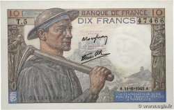 10 Francs MINEUR FRANCE  1942 F.08.03