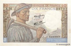 10 Francs MINEUR FRANCE  1943 F.08.09