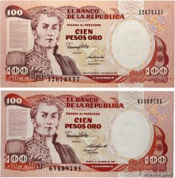 10 Pesos Oro Lot COLOMBIA  1987 P.426a et P.426A