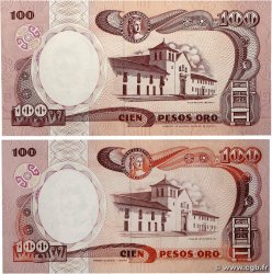 10 Pesos Oro Lot COLOMBIA  1987 P.426a et P.426A UNC