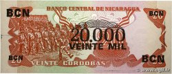 20000 Cordobas sur 20 Cordobas NICARAGUA  1987 P.147 pr.NEUF
