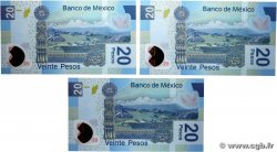 20 Pesos Lot MEXIQUE  2013 P.122w, P.122y et P.122aa NEUF