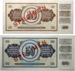 10 et 50 Dinara Spécimen YOUGOSLAVIE  1968 P.082s et P.083s pr.NEUF