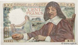 100 Francs DESCARTES FRANCE  1943 F.27.03