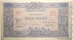 1000 Francs BLEU ET ROSE Numéro radar FRANCE  1917 F.36.31 F+