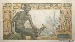1000 Francs DÉESSE DÉMÉTER FRANCE  1943 F.40.38 VF