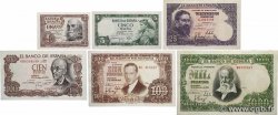1 au 1000 Pesetas Lot SPAIN  1951 P.143a au P.147 et P.152 VF