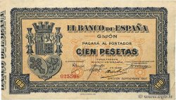 100 Pesetas ESPAÑA Gijon 1937 PS.580 MBC+