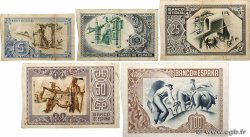 5 au 100 Pesetas Lot SPAIN Bilbao 1937 PS.561 au 565a VG