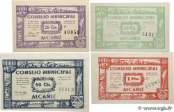 25 et 50 Centimes et 1 Pta Lot SPAIN Alcañiz 1937 P.-