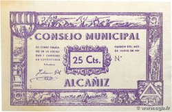 25 Centimes SPAIN Alcañiz 1937 P.-
