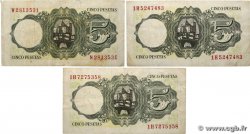 5 Pesetas Lot SPAGNA  1951 P.140a q.BB