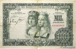 1000 Pesetas SPAIN  1957 P.149a