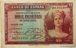 10 Pesetas SPAIN  1935 P.086a