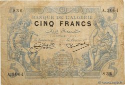 5 Francs ALGERIEN  1924 P.071b