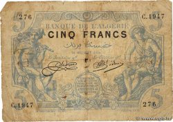 5 Francs ALGERIA  1919 P.071b