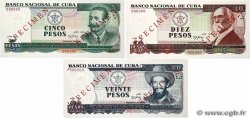 5, 10, 20 Pesos Spécimen CUBA  1991 P.108s au P.110s  UNC-