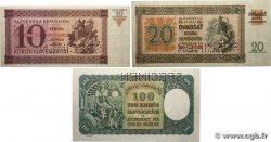 10, 20 et 100 Korun Spécimen SLOWAKEI  1942 P.06s, P.07s et P.11s ST