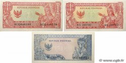 1 et 2,5 Rupiah Lot INDONESIA  1964 P.080a/b et P.081a UNC