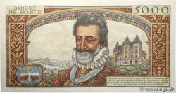 5000 Francs HENRI IV FRANKREICH  1957 F.49.01 VZ+