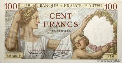 100 Francs SULLY FRANCE  1942 F.26.64
