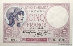 5 Francs FEMME CASQUÉE modifié FRANCE  1939 F.04.08