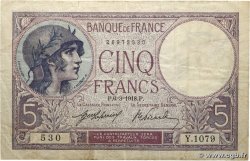 5 Francs FEMME CASQUÉE FRANCE  1918 F.03.02