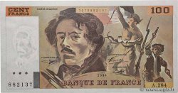 100 Francs DELACROIX 442-1 & 442-2 FRANKREICH  1994 F.69ter.01c
