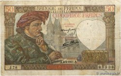 50 Francs JACQUES CŒUR FRANCE  1941 F.19.10