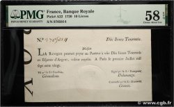 10 Livres Tournois typographié FRANKREICH  1720 Dor.22 fST
