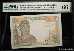 5 Piastres FRANZÖSISCHE-INDOCHINA  1946 P.055c ST